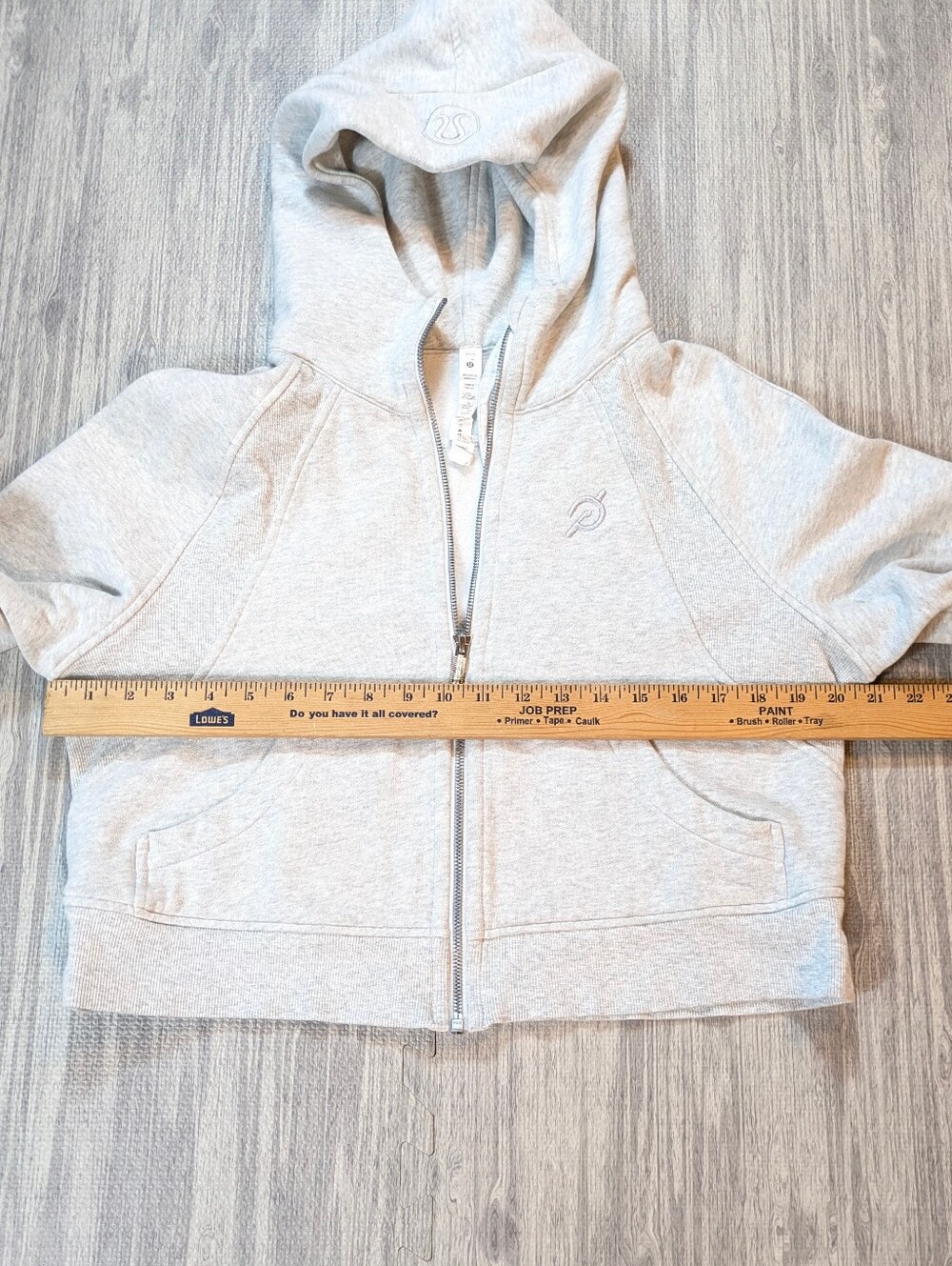 Lululemon Peloton Women's Scuba Cropped Full-Zip Hoodie Gray Athletic XS-S - Picture 9 of 10
